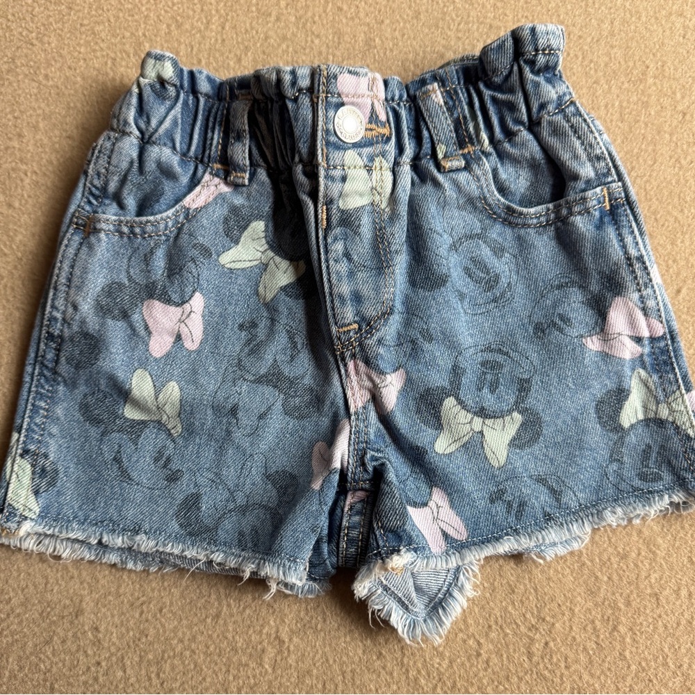 Disney Kids Denim Shorts with Character Print